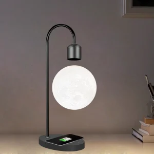 Floating 3D printing integrated creative magnetic levitation moon table lamp ornament